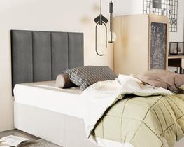 Cabeceira Madri para cama box Solteiro Cinza