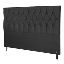 Cabeceira Madri Preto Estofada para Cama Box Solteiro 94Cm Quarto Luxo JBE Móveis