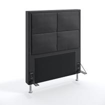 Cabeceira Maia 90 Modulada Estofada N-022 Veludo Chumbo Aradecor