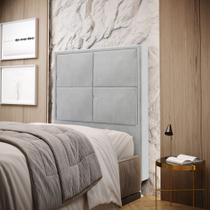 Cabeceira Maia 90 Modulada Estofada N-023 Veludo Cinza Claro Aradecor