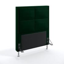 Cabeceira Maia 90 Modulada Estofada N-026 Veludo Verde Aradecor
