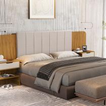 Cabeceira Maisa Para Cama Casal Box e Queen Fixada com 2 Gavetas