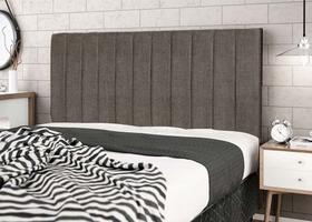Cabeceira Maitê Tecido Linho Marrom Estofada para Cama Box Solteiro 94Cm Quarto - Jbe Móveis