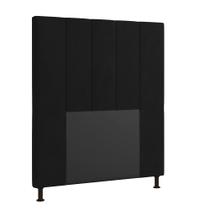 Cabeceira Malibu Para Cama Box Solteiro 90 cm Suede Preto - D'Rossi