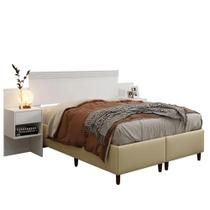 Cabeceira Master Extensiva Casal Queen Com 2 Gavetas -Branco