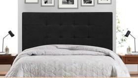 Cabeceira Maveric Estofada Com Botão de Tecido para Cama Box Casal 144Cm Preto Cabeceira Maveric Estofada Com Botão de Tecido para Cama Box Casal 144Cm Preto