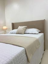 Cabeceira Modelo Liz Modelo Até o Chão 140x120cm Cor Bege Tecido em Linho Cabeceira Modelo Liz Modelo Até o Chão 140x120cm Cor Bege Tecido em Linho