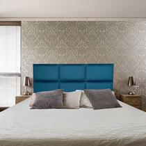 Cabeceira Módena H6 Azul Royal Suede Liso Queen 160 X 60 Cabeceira Módena H6 Azul Royal Suede Liso Queen 160 X 60