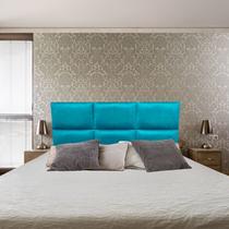 Cabeceira Módena H6 Azul Turquesa Suede Liso Queen 160 X 60 Cabeceira Módena H6 Azul Turquesa Suede Liso Queen 160 X 60