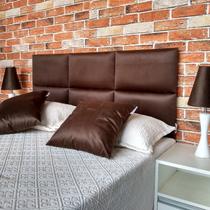 Cabeceira Módena H6 Marrom Suede Liso Casal 140 X 120 Cm