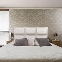 Cabeceira Módena H6 Suede Amassado Bege Queen 160 X 60