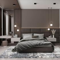 Cabeceira Modulada Adesiva Suede Cinza (8 Placa)