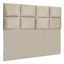 Cabeceira Modulada Casal 1,40m Lorena Suede Bege - Pallazio