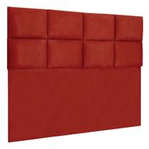 Cabeceira Modulada Casal 1,40m Lorena Suede Vermelho - Pallazio