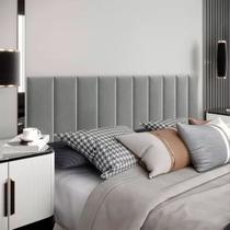 Cabeceira Modulada De Cama Casal King Quarto Kit C/ 10 Cinza