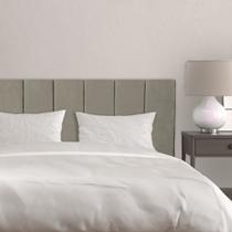 Cabeceira Modulada Estofada Cinza Retangular Para Cama Box Queen King Solteiro ou Casal - 1 un 60cmX20cm