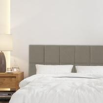 Cabeceira Modulada Estofada Queen Size Cinza Suede Painel Para Cama Casal 1,80mX60cm - Papel e Parede