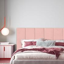 Cabeceira Modulada Estofada Rosa Retangular Para Cama Box Queen King Solteiro ou Casal - 1 un 60cmX20cm