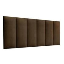 Cabeceira Modular E Box Solteiro 60x100 Em Material Sintético Marrom Cabeceira Modular E Box Solteiro 60x100 Em Material Sintético Marrom
