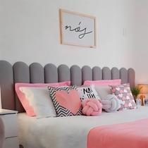 Cabeceira Modular Nuvem Estofada Sued 60x20cm Unitária Cama Casal Box Queen King