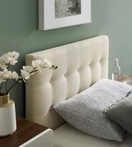 Cabeceira Modway Emily Tufted Button Linen Tecido Ivory Twin