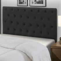 Cabeceira Moscou Cama Box Casal 140 CM Suede Preto