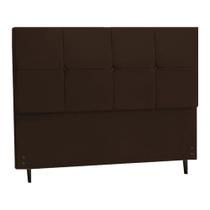 Cabeceira New Civic Estofada Com Botão de Strass para Cama Box Casal King Size 195Cm Marrom
