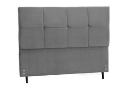 Cabeceira New Civic Estofada Com Botão de Strass para Cama Box Queen Size 164Cm Chumbo