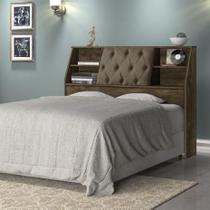 Cabeceira Núbia Casal 1,38cm Castanho C/ Capitonê Nogal - Cambel