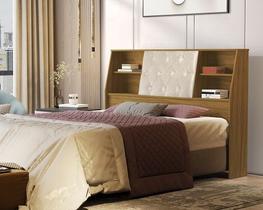 Cabeceira Núbia Queen 1.6 Com Capitonê Nature/Bege VJ Móveis