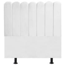 Cabeceira Nuvem Cama Box Casal 140 cm Alanis Suede Branco Cabeceira Nuvem Cama Box Casal 140 cm Alanis Suede Branco