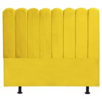 Cabeceira Nuvem Cama Box King 195 cm Alanis Suede Amarelo Cabeceira Nuvem Cama Box King 195 cm Alanis Suede Amarelo