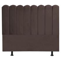Cabeceira Nuvem Cama Box Queen 160 cm Alanis Suede Marrom Cabeceira Nuvem Cama Box Queen 160 cm Alanis Suede Marrom
