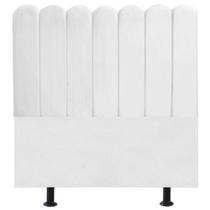 Cabeceira Nuvem Cama Box Solteiro 90 Cm Alanis Suede Branco Cabeceira Nuvem Cama Box Solteiro 90 Cm Alanis Suede Branco