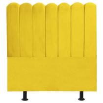 Cabeceira Nuvem Cama Box Solteiro 90cm Alanis Suede Amarelo Cabeceira Nuvem Cama Box Solteiro 90cm Alanis Suede Amarelo