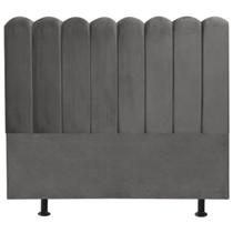 Cabeceira Nuvem Cama King 195 cm Alanis Suede Cinza Escuro Cabeceira Nuvem Cama King 195 cm Alanis Suede Cinza Escuro