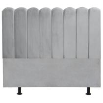 Cabeceira Nuvem Cama Queen 160 cm Alanis Suede Cinza Claro Cabeceira Nuvem Cama Queen 160 cm Alanis Suede Cinza Claro