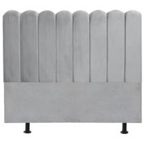 Cabeceira Nuvem Cama Queen 160 Cm Alanis Suede Cinza Claro Cabeceira Nuvem Cama Queen 160 Cm Alanis Suede Cinza Claro