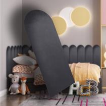 Cabeceira Nuvem Estofada Suede Para Cama Box Cinza - Módulo 20x60