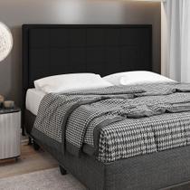 Cabeceira Onix Cama Box Casal 140cm Suede Preto