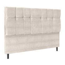 Cabeceira Opala Bege Estofada para Cama Box Casal King Size 195Cm Quarto Luxo JBE Móveis