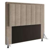 Cabeceira Opala Cama Box Casal 140cm Suede Bege
