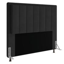 Cabeceira Opala Cama Box King 195cm Suede Preto