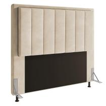 Cabeceira Opala Para Cama Box Queen 160 Cm Suede Bege - D'rossi