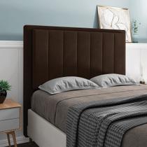 Cabeceira Opala Para Cama Box Queen 160 cm Suede Marrom M11 - D'Rossi