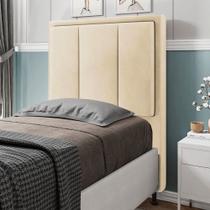 Cabeceira Opala Para Cama Box Solteiro 90 cm Suede Bege M11 - D'Rossi Cabeceira Opala Para Cama Box Solteiro 90 cm Suede Bege M11 - D'Rossi