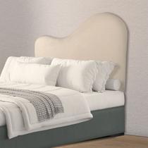 Cabeceira Orgânica 140cm Casal Painél Para Cama Box Bouclé Serena