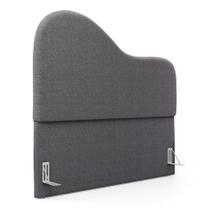 Cabeceira Orgânica Cama Box Casal Padrão Sea 140cm com Frame Bouclé Cinza Escuro - Abmaza