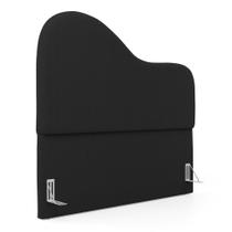 Cabeceira Orgânica Cama Box Casal Padrão Sea 140cm com Frame Bouclé Preto - Desk Design