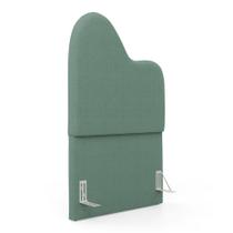Cabeceira Orgânica Cama Box Solteiro Sea 90cm com Frame Bouclé Verde Menta - Desk Design Cabeceira Orgânica Cama Box Solteiro Sea 90cm com Frame Bouclé Verde Menta - Desk Design